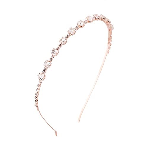 Kairangi Hair Band for Girls & Women Hairband for Women Head Band Bridal Crystal Headpeice Hairband for Women Birthday Gift for Women & Girls (Rosegold Hair Band)