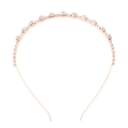 Kairangi Hair Band for Girls & Women Hairband for Women Head Band Bridal Crystal Headpeice Hairband for Women Birthday Gift for Women & Girls (Rosegold Hair Band)