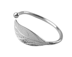 Yellow Chimes Kada Bracelet for Women Magic Open Leaf Shape Silver Plated Adjustable Wrist Band Cuff Bracelet for Women and Girl's