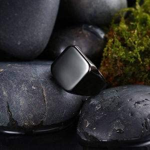 Yellow Chimes Rings for Men Black Ring Rock Cool Casual Sport Titanium Steel Ring for Men and Boys. (10)