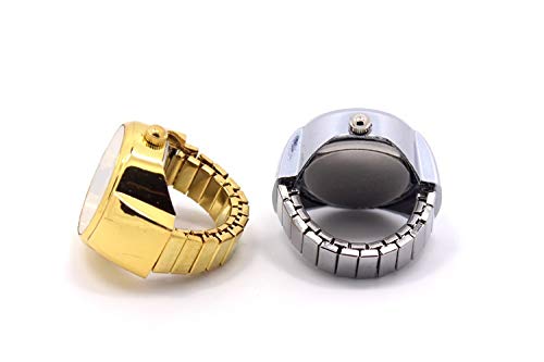 Yellow Chimes Rings for Women Watch Ring Gold Dial Analog Ring Watch Stretchable Ring for Women and Girls.