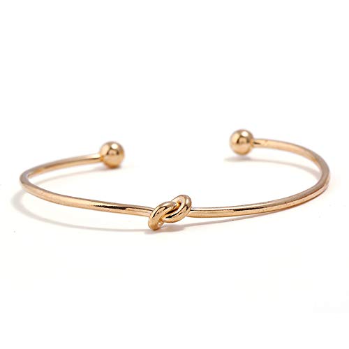 Yellow Chimes Trandy Elegant Set of 2 Pcs Opening Arrow Knot Charm Gold Plated Cuff Bracelet for Women and Girl's