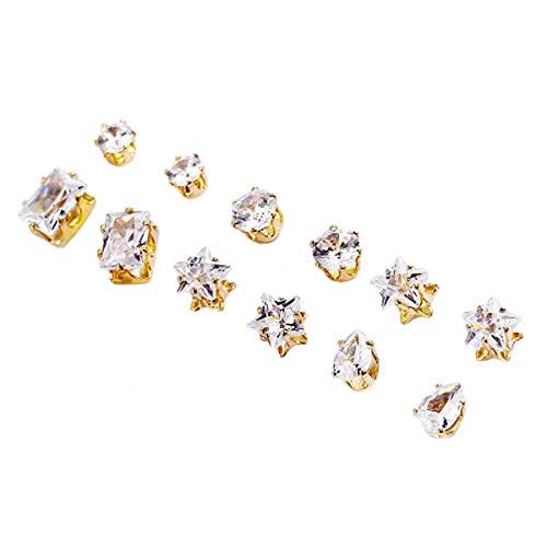 Kairangi Stud Earrings for Women Combo of 6 Pairs Multiple Crystal Stud Earrings for Women and Girls