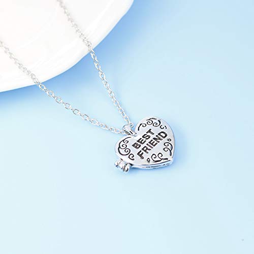 Yellow Chimes Heart Locket for Women Silver Heart Locket Open-Able Style Best Friends Necklace Chain Pendant for Girls and Women.Bestie Gift