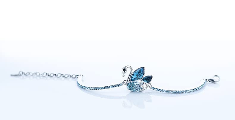 Yellow Chimes Moxie Collection Swan Love Designer Blue Crystal Kadaa Bracelet for Girls., Medium