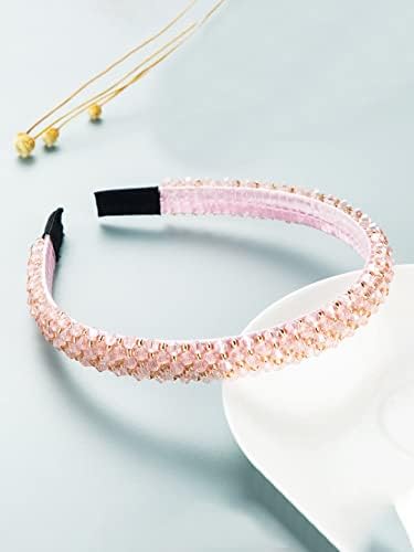 Kairangi Hair Band for Women Girls Crystal Rhinestone Headband for Women Hair Band for Girls Peach Headband Hair Bands for Girls Gift for Women & Girls