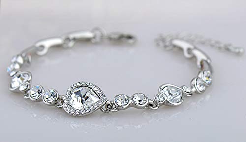 Romantic Love Blush Crystal Heart Bracelet Handmade - Vee's Gothic & Mystic  Jewelry