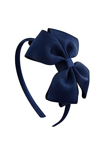 Kairangi Hair Bands for Girls Kids Hair Accessories for Girls Baby Hair Band 2 Pcs Stretcheable Head Band Blue Floral Hairband for Girls Kids Bow Hair Band for Girls Kids & Toddlers