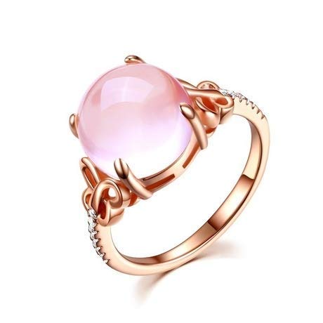 Yellow Chimes Rings for Women Hibiscus Pink Opal Butterfly Ring Cubic Zirconia Rosegold Plated Adjustable Ring for Women and Girl's