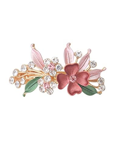 Kairangi Hair Clips for Women Girls Barrette Hair Clips for Women Hair Accessories for Women Enameled Floral Clips for Women French Barrette Hair Clips for Women and Girls Gift For Women & Girls