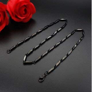 Yellow Chimes Chain for Men and Boys Black Chain Men Rice Neck Chain for Men | Stainless Steel Chains for Men | Birthday Gift for Men & Boys Anniversary Gift for Husband