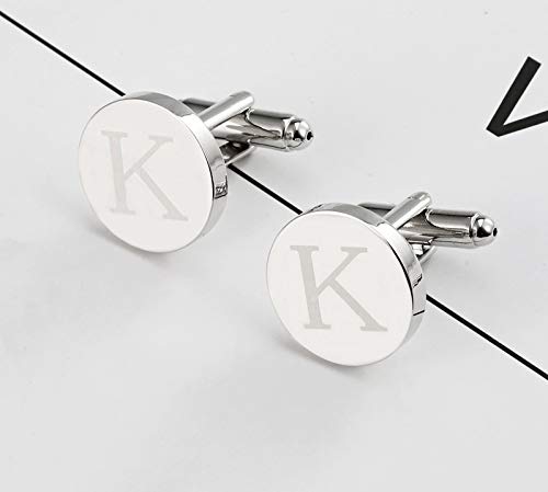 Yellow Chimes Cufflinks for Men Cuff links Stainless Steel Alphabet 'K' Statement Silver Cufflinks for Men and Boy's