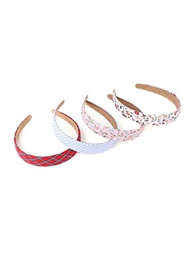 Kairangi Hair Bands for Girls Kids Hair Accessories for Girls Baby Hair Band 4 Pcs Floral Printed Multicolor Hairband for Girls Kids Head Bands for Girls Kids & Toddlers