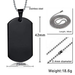 Yellow Chimes Pendant for Men and Boys Black Dog Tag for Men | Stainless Steel Army Dog Tag Chain Pendants for Men | Birthday Gift for Men and Boys Anniversary Gift for Husband
