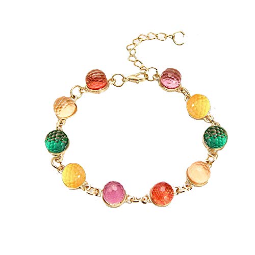 Yellow Chimes Lovely Candy Colored Crystals Gold Plated Bracelets for Women and Girls