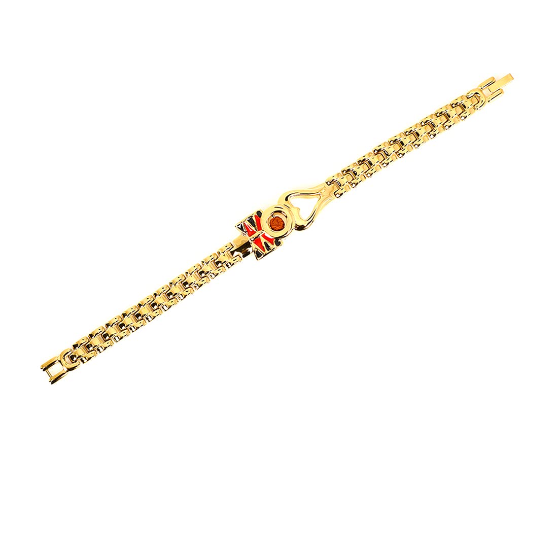 Yellow Chimes Bracelets for Men and Boys Fashion Gold Bracelet for Men | Gold Plated Stainless Steel Shiva Trishul Bracelet for Men | Birthday Gift for Men and Boys Anniversary Gift for Husband