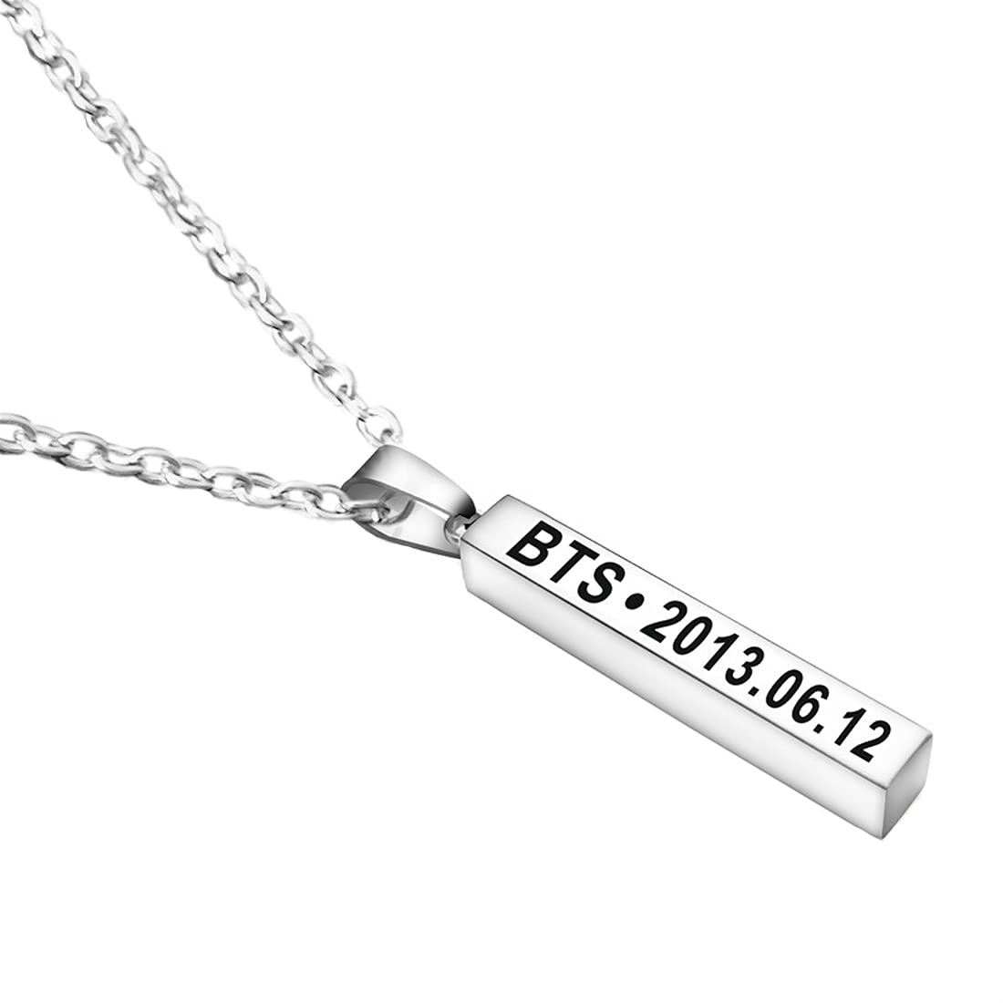 Yellow Chimes Pendant for Men Silver Men Pendant Stainless Steel Kpop BTS Bangtan Boys Band Pendant Necklace for Men and Women.