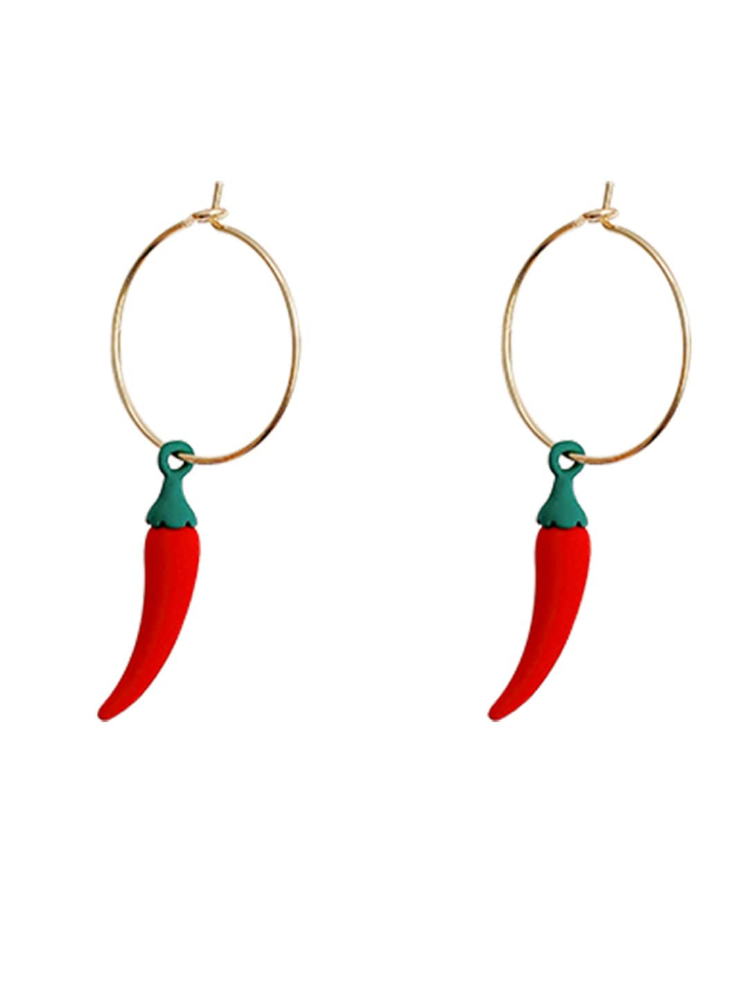 Yellow Chimes Earrings for Women and Girls Drop Earrings for Girls | Gold Toned Red Chilli Designed Drop Earrings | Birthday Gift for girls and women Anniversary Gift for Wife