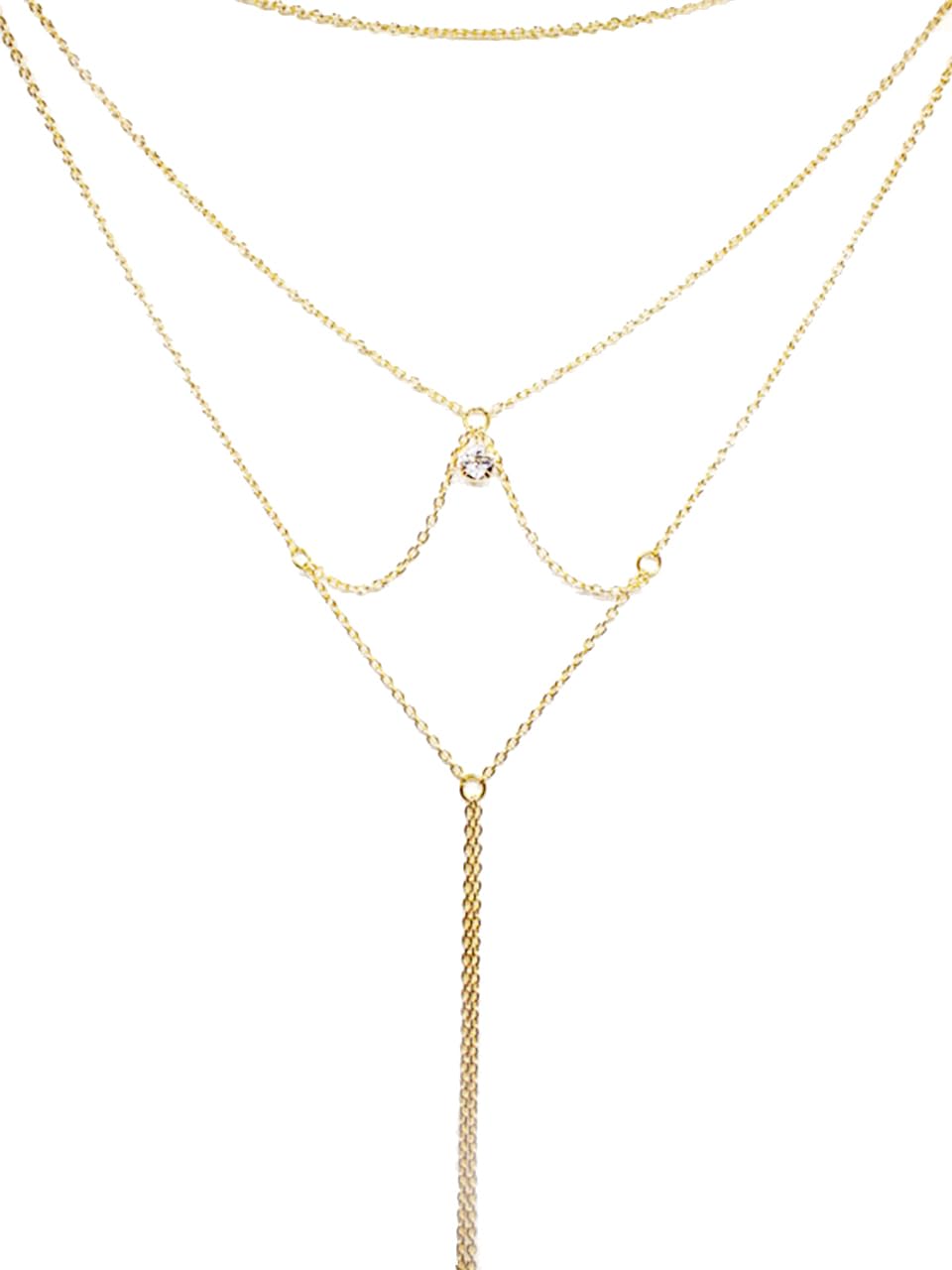 Yellow Chimes Back Chain For Women Gold Plated Layered Back Chain For Women and Girls