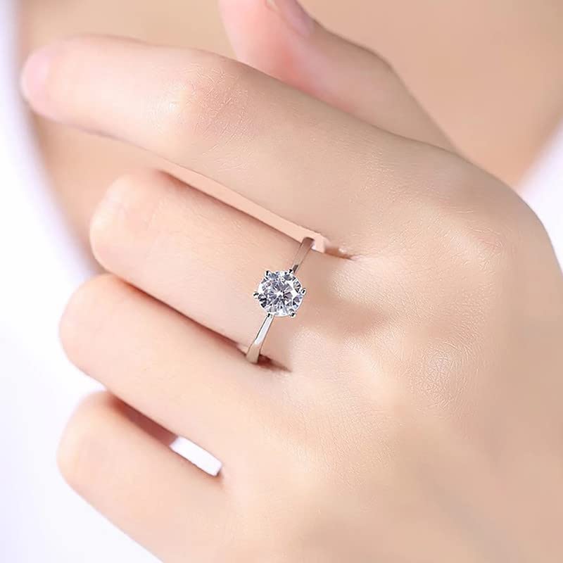 Amazon.com: Mesnt Handmade Sterling Silver Rings for Women Promise Rings  for Women Flowers with Cubic Zirconia Silver Ring Jewelry Size 5: Clothing,  Shoes & Jewelry