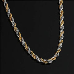 Yellow Chimes Chain for Men and Boys Duel Tone Twisted Rope Neck Chain for Men | Stainless Steel Chains for Men | Birthday Gift for Men and Boys Anniversary Gift for Husband