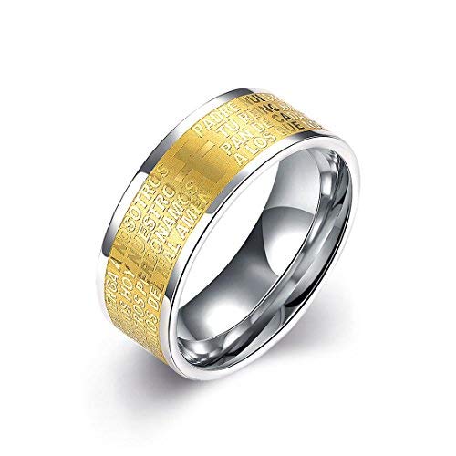 Yellow Chimes Rings for Men Smart Band Designed Yellow and Silver toned Stainless Steel Numeric Designed Rings for Men and Boys