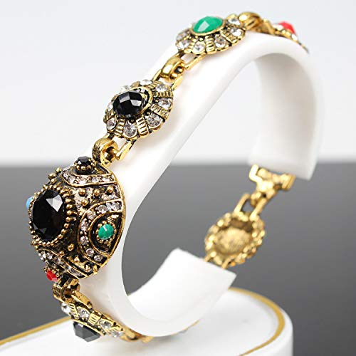 Yellow Chimes Stones Studded Gold Plated Traditional Bangle Bracelet for Women and Girls