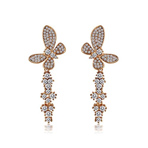YELLOW CHIMES Butterfly Gold Plated High Grade CZ Earrings for Women and Girls