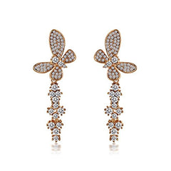 YELLOW CHIMES Butterfly Gold Plated High Grade CZ Earrings for Women and Girls