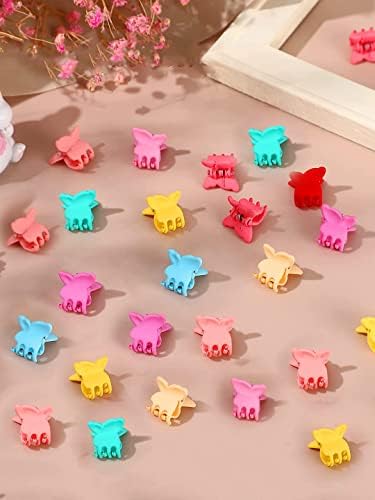 Kairangi Hair Clips for Girls Kids Hair Accessories for Girls Hair Claw Clips for Girls Kids Multicolor Butterfly Claw Clip 50 Pcs Mini Hair Claw Clips for Girls Baby's Clutchers for Hair