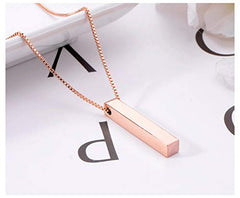 Yellow Chimes Pendants for Women Rosegold Plated Stainless Steel Bar Charm Chain Pendant for Women and Girls