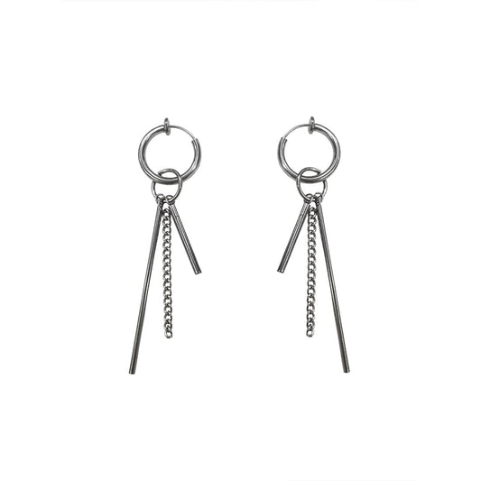 Kairangi Earrings for Men and Boys 2 Pcs Stainless Steel Dangler Huggie Hoop Earrings for Men | Accessoriess Jewellery for Men | Birthday Gift for Men and Boys Anniversary Gift for Husband