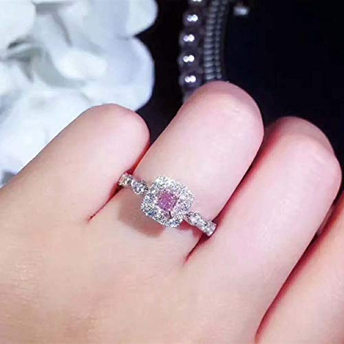 Yellow Chimes Rings for Women Pink Crystal Rings Silver Plated Square Shaped Crystal Rings for Women and Girl's.