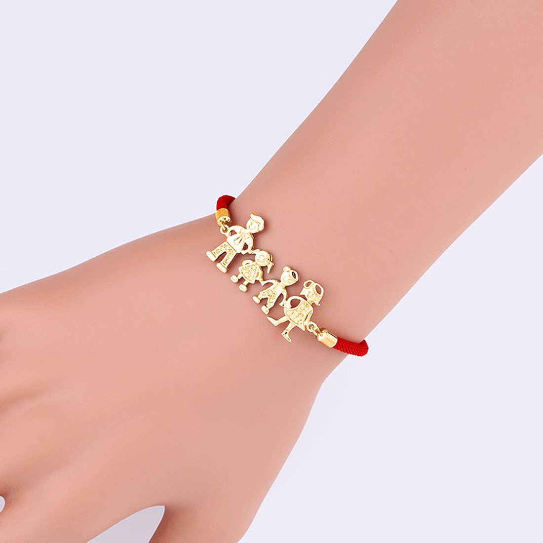 Yellow Chimes Latest Fashion Gold Toned Family Portrait Design Red Bracelet for Women and Girls