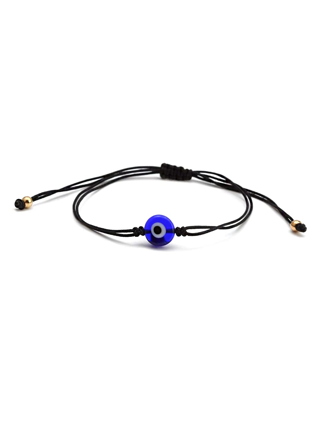 Yellow Chimes Evil Eye Bracelet for Unisex Black Nylon Cord Adjustable Thread Evil Eye Bead Wrist Band Unisex Bracelet for Men and Women