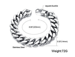 Yellow Chimes Bold Style Cuban Chain Stainless Steel by Yellow Chimes Silver Strand Bracelet for Men (Silver) (YCFJBR-122CHIN-SL)