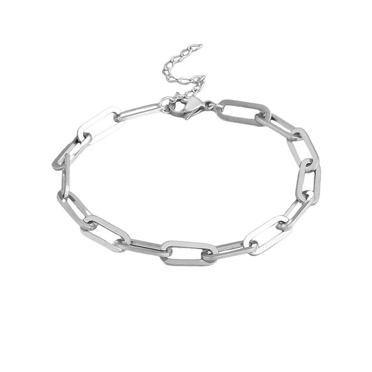 Yellow Chimes Chain Bracelet for Men Stainless Steel Link Chain Design Silver Bracelet for Men and Boys.