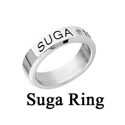 Yellow Chimes BTS Band Rings for Men Kpop BTS Band Suga Name and DOB Stailless Steel Silver Ring for Men and Boys