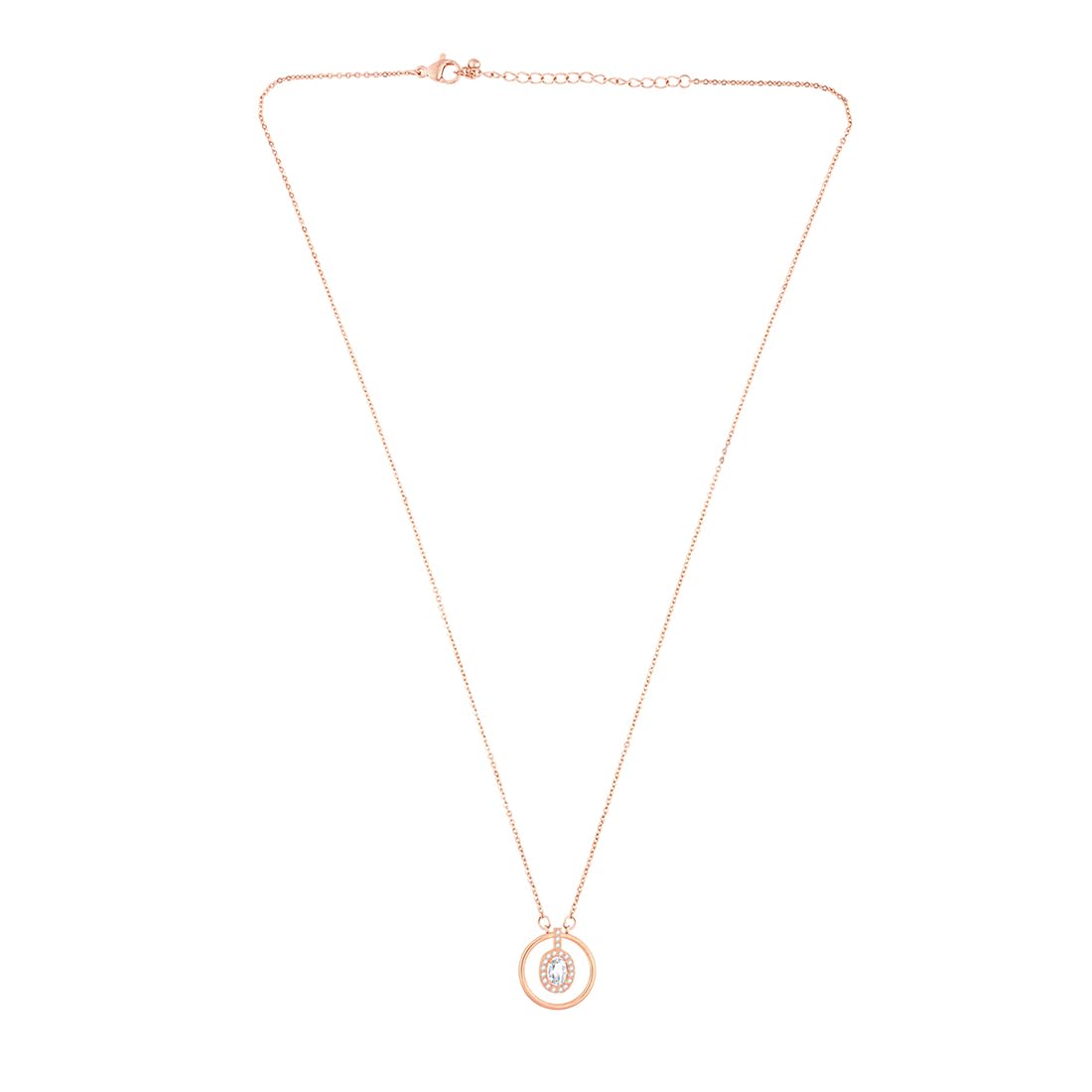 Yellow Chimes Pendant for Women and Girls Rose Gold Pendant Necklace for Women | Circle Designed Crystal Studded Pendnat | Birthday Gift for girls and women Anniversary Gift for Wife