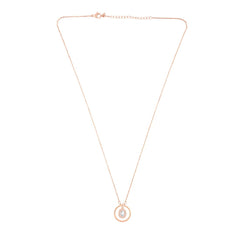 Yellow Chimes Pendant for Women and Girls Rose Gold Pendant Necklace for Women | Circle Designed Crystal Studded Pendnat | Birthday Gift for girls and women Anniversary Gift for Wife