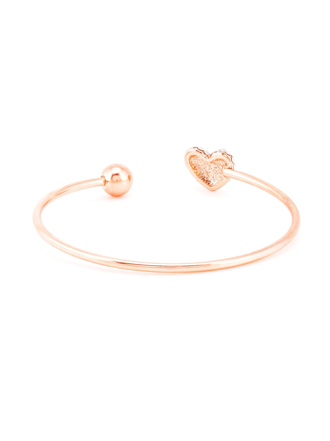 Kairangi Bracelet for Women and Girls Love Heart Crystal Rose Gold Plated Hand Cuff Kadaa Bracelet | Birthday Gift For girls and women Anniversary Gift for Wife
