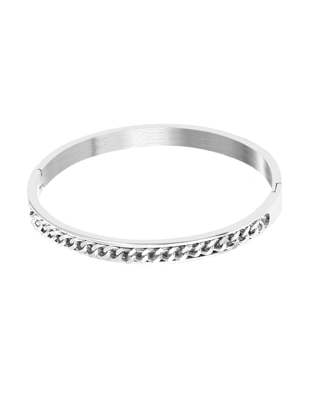 Yellow Chimes Bracelet for Women Stainless Steel Chain Bracelet Silver Toned Bangle Style Kada Bracelet for Women and Girls.