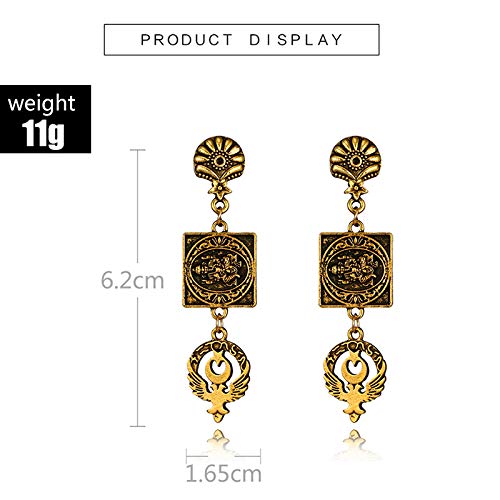 Yellow Chimes Oxidized Golden Ganesha Stylish Fancy Traditional Tassels Danglers Earrings For Women & Girls