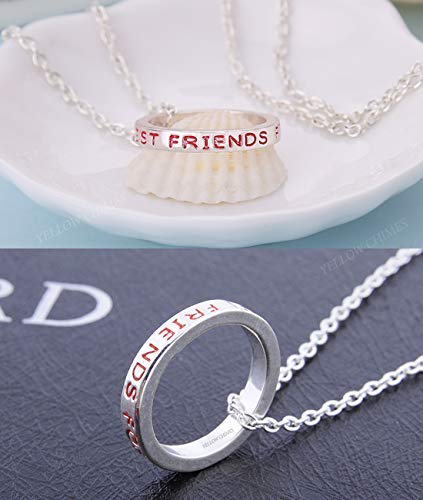 Yellow Chimes Pendant for Women and Girls Friendship's Day Special Silver Best Friend Chain Necklace | Circle Rings 3 Pcs Best Friends Forever BFF Necklace Chain Pendant Locket | Gift for Best Friend