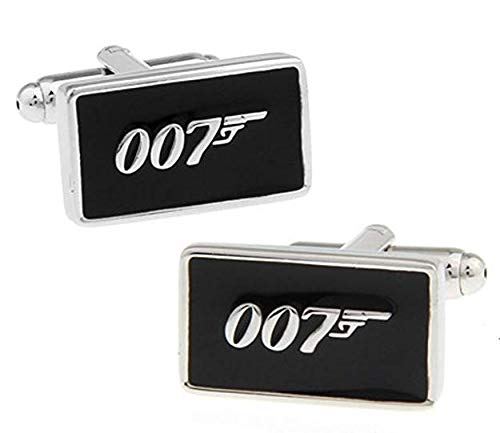 Yellow Chimes Exclusive Collection 007 James Bond Black Stainless Steel Cufflinks for Men