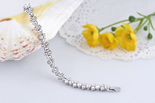 Yellow Chimes Bracelet for Women and Girls White Crystals from Swarovski Bracelets for women | Silver Toned Crystal Bracelet for Girls | Birthday Gift For girls and women Anniversary Gift for Wife