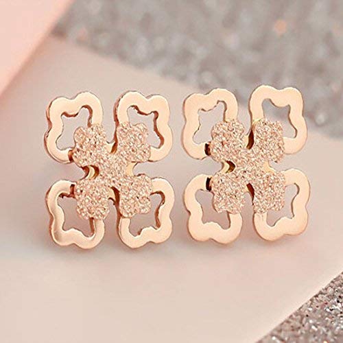 Yellow Chimes Western Style Stainless Steel Never Fading Stardust Earrings for Women & Girls (Rose Gold)