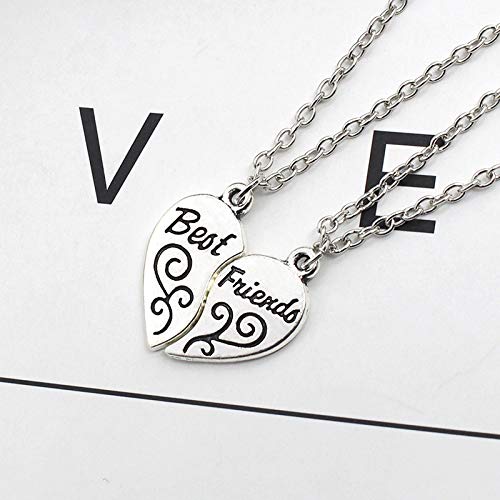 Yellow Chimes Pendant for Women Friendship's Day Special Carved Heart Locket Best Friends 2 PCS Combo Necklace Chain Pendant for Girls and Boy's.Bestie Gift!