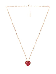 Yellow Chimes Heart Pendant for Women Statement Style Rose Gold Plated Black Red Heart Chain Pendant Necklace for Women and Girls