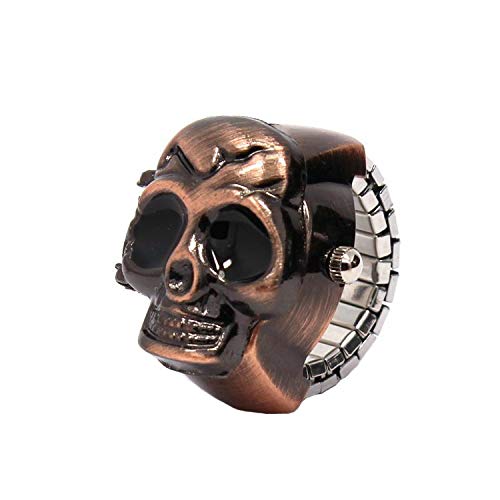 Yellow Chimes Rings for Men Watch Ring Skull Design Vintage Look Stretchable Finger Ring Watch For Men and Boys.